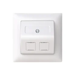 ABB Saga Nätverksuttag 2xRJ45 Keystone Vinklad Komplett