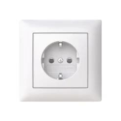 ABB Saga 1-vägsuttag med ram Jordat Snabb