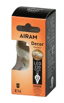 Airam LED Amber Klot E14 Dim