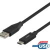Deltaco USB-C till USB-A Svart laddningssladd 0,25m