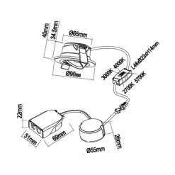 Designlight PSH-4CCTMW Yrrol Downlight 4CCT