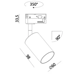 Designlight P-807 Tracklight GU10 1-fas Skenspott