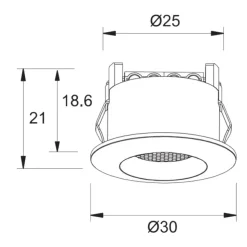 Designlight Q-20B Mini Downlight 1,2W 3000K