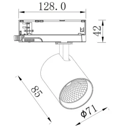 Designlight Tracklight 3-fas Switchbar 20W