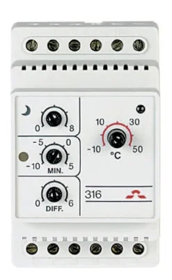 DEVIreg 316 -10+50°C 16A Termostat IP20 8°C tempsänk