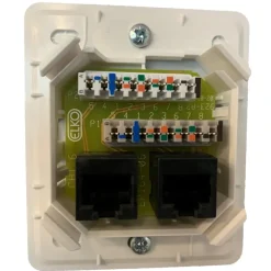 Elko Modularuttag Utanpåliggande 2xRJ45 Renvit