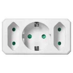 Grenpropp 3-vägs 1xSchuko 2xEuro