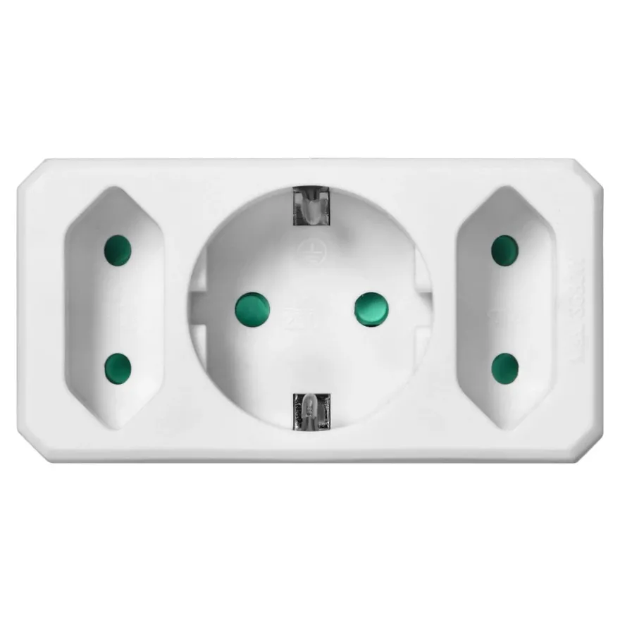 Grenpropp 3-vägs 1xSchuko 2xEuro