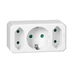 Grenpropp 3-vägs 1xSchuko 2xEuro