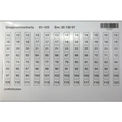 Hager GRUPPNUMMERKARTA 61-120 JD98A