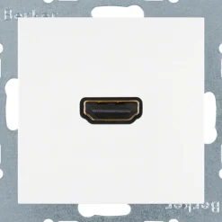 Hager S.1/B.3/B.7, Uttag 90° HDMI 1.3, Polarvit matt