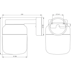 Ifö Ohm Wall 140/205 E27 Opal