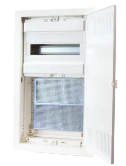 Infälld kombicentral IP30 3/1, 12+2 moduler, Vit metalldörr