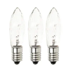 Konstsmide Reservlampa E10 3W 23V Klar 3-pack