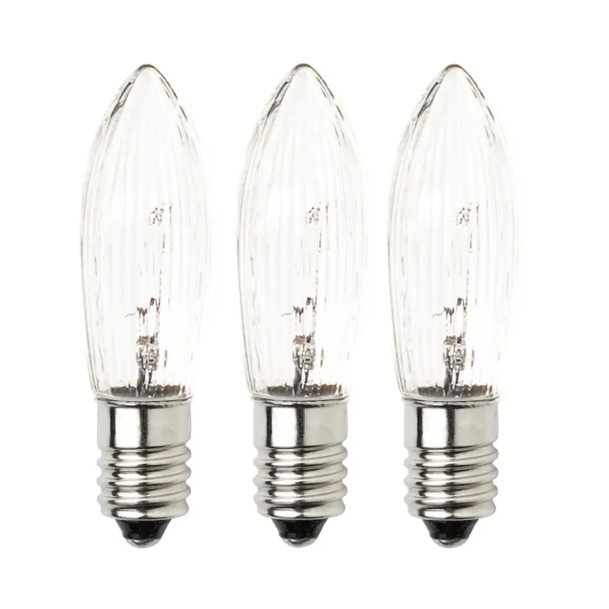 Konstsmide Reservlampa E10 3W 23V Klar 3-pack