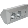 Liton Hörnbox 2-vägsuttag + USB A+C