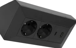 Liton Hörnbox 2-vägsuttag + USB A+C