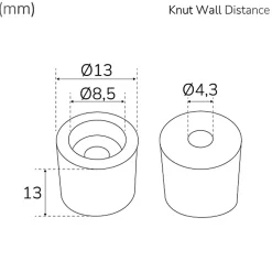 Llitt Knut Distans Utanpåliggande kabel 4-pack Antracit