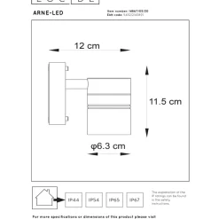 Lucide Arne LED Vägglampa Enkel