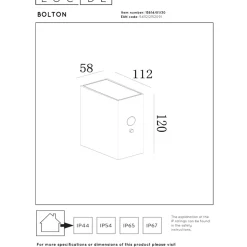 Lucide Bolton Vägglampa Solcell