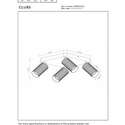 Lucide Clubs 4L Takspotlight GU10