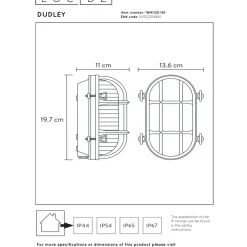 Lucide Dudley Vägglampa IP65 Mässing