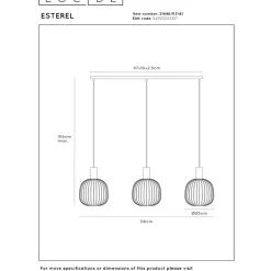 Lucide Esterel 3L Rak Pendel GU10 Mini