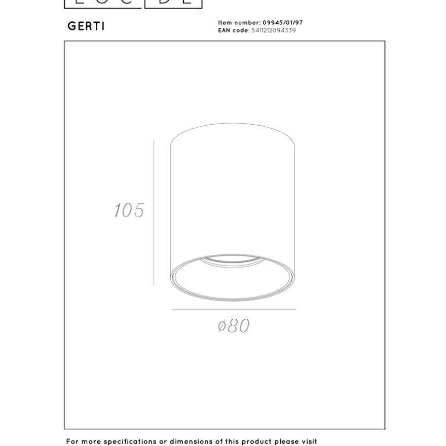 Lucide Gerti 8 Takspotlight GU10