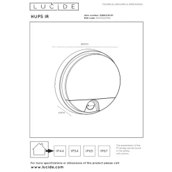 Lucide Hups IR 21 Vägglampa Sensor