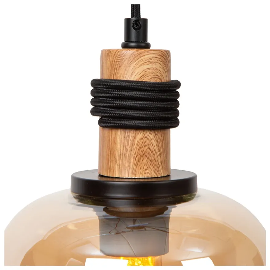 Lucide Ilona 3L Pendel Rak E27 Amber