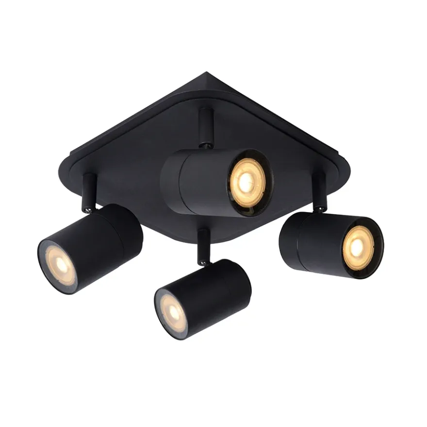 Lucide Lennert 4L Takspotlight IP44 Svart