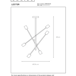 Lucide Lester Rak 6L Pendel Svart