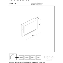 Lucide Lomar 11 Vägglampa LED Rost