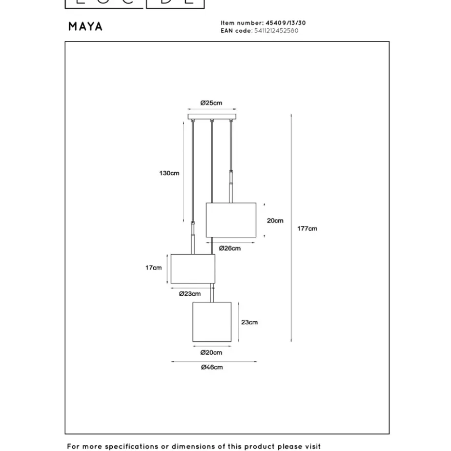 Lucide Maya 46 Pendel E27
