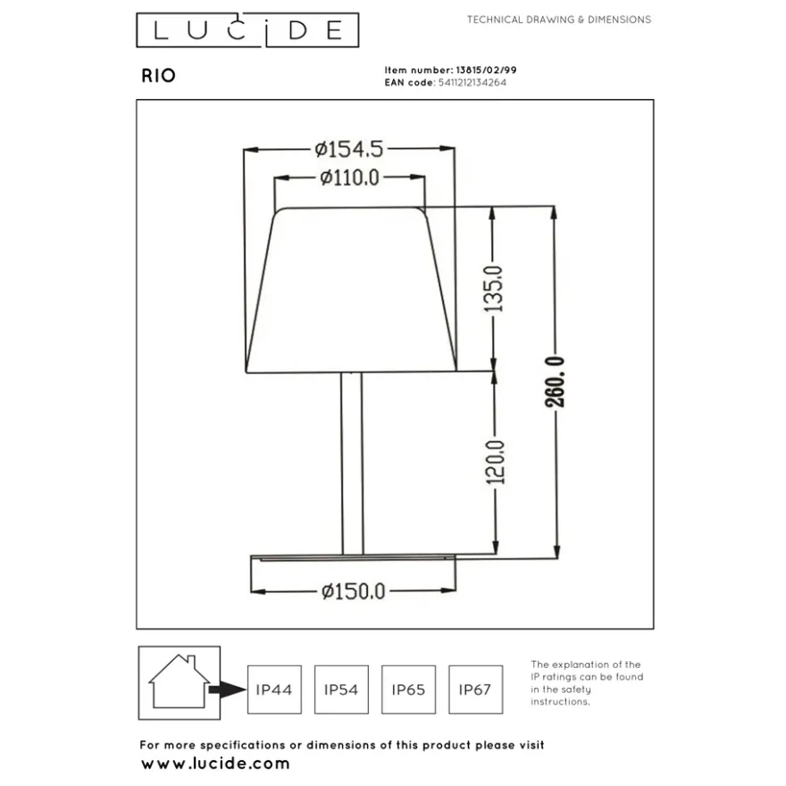 Lucide Rio Portabel Utomhuslampa RGBW