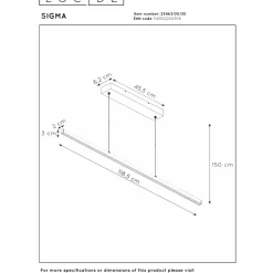 Lucide Sigma 118 Pendel LED 30W Svart