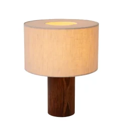 Lucide Tachina E27 Bordslampa Trä/Linne
