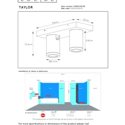 Lucide Taylor 2L Takspotlight GU10 IP44