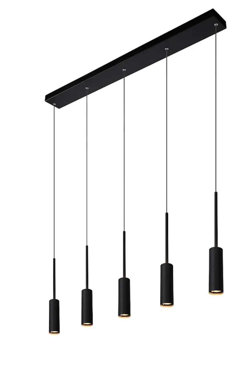Lucide Tubule 5L Pendel LED Svart