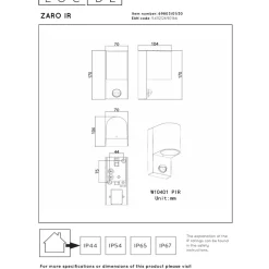 Lucide Zaro Round Vägglampa Enkel Sensor GU10