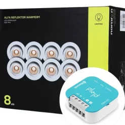 Namron Alfa Reflektor Tune LED Downlight 10W 8-pack + Plejd