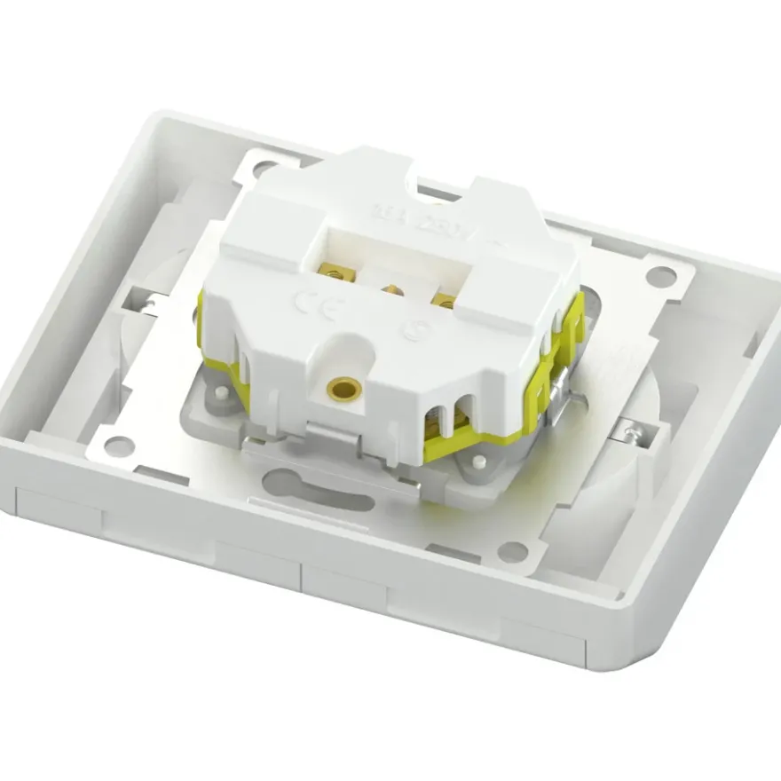 Namron Edge 2-vägsuttag med lock INF IP44