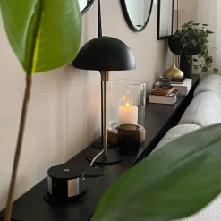 Namron Pop-Up Bordsmodul 3-vägsuttag 2xUSB Trådlös Laddning