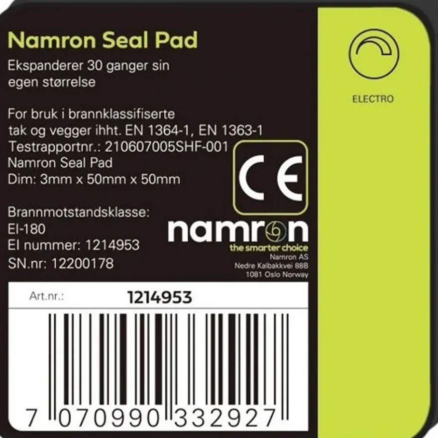 Namron Seal Pad Brandplatta