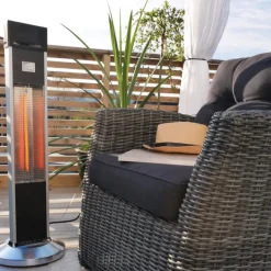 Namron Terrassvärmare Golv 1500W Svart/Silver