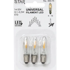Star Trading Reservlampa Filament Universal 3-pack LED E10