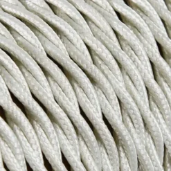 Textilkabel Tvinnad Benvit 3x0,75mm²