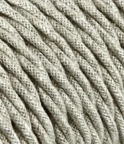 Textilkabel Tvinnad Linne Beige 3x0,75mm²