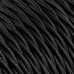 Textilkabel Tvinnad Svart 3x0,75mm²