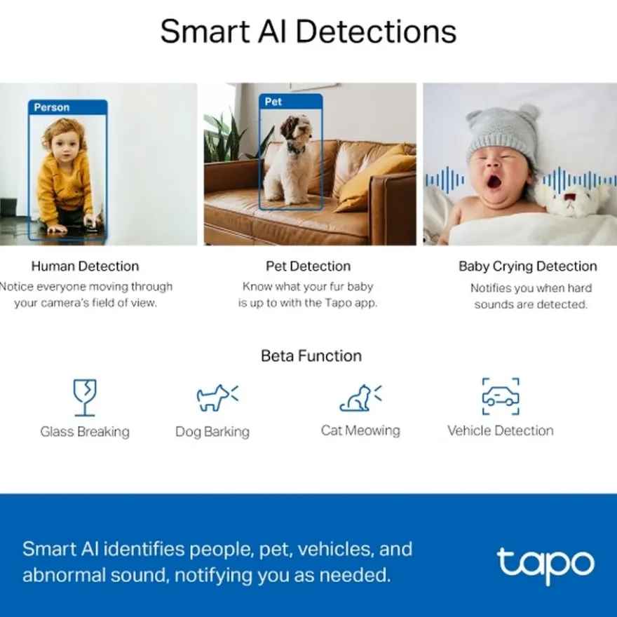TP-Link Tapo C220 Övervakningskamera Wi-Fi Pan/Tilt AI